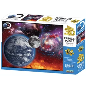   Föld és Hold 3D puzzle 500 darabos – PRIME 3D, Discovery Channel