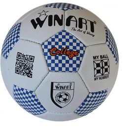   Focilabda, futball labda műbőr, 5-ös, WINART COLLEGE, kék-fehér