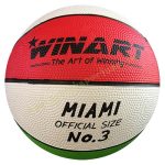 Kosárlabda Winart Miami 3-as méret piros-fehér-zöld