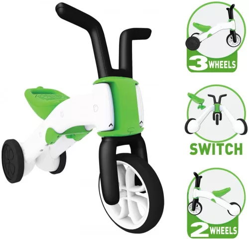 Tanulóbicikli, motor, tricikli, zöld – Chillafish Bunzi