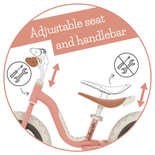 Tanulóbicikli, 12-es kerékkel - lazacszín 24 hó+ – Chillafish