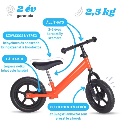 Futóbicikli, tanulóbicikli bölcsiseknek narancs 24 hó+ – PRO-Sport