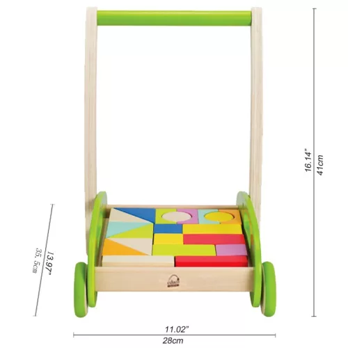 Építőkockás járássegítő fa játékkal 12 hó+ – Hape